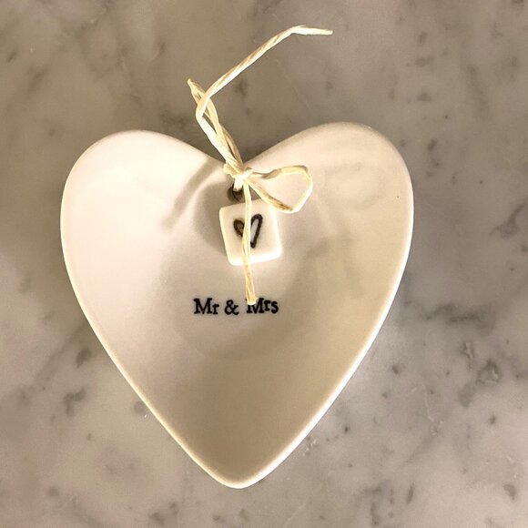Crate and Barrel Ring Dish  - Mr. and Mrs. - Picture 1 of 3